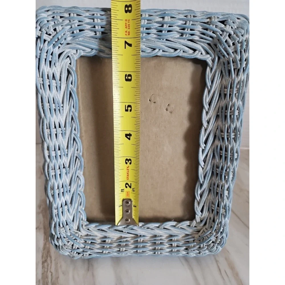 Vintage Blue Wicker Picture Frame approx 5x7 Picture Frame